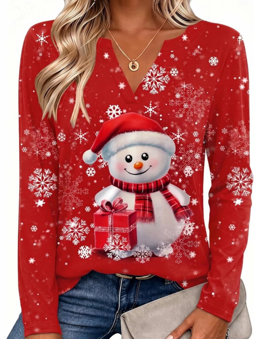 Chic Women's Long Sleeve V-Neck Tee - Cute Dressy Casual Top for Every Occasion